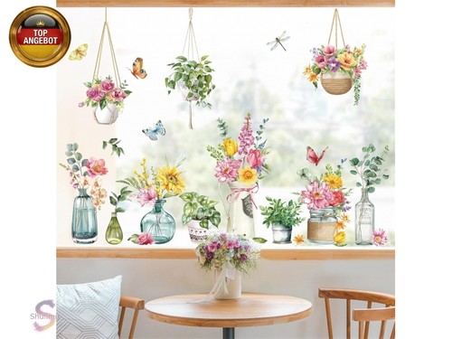 Fensteraufkleber blumen - fensteraufkleber,