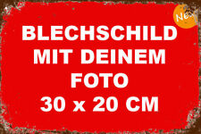 Dein Foto auf Retro-Blechschild Bild Grafik 30 x 20 cm Wunschmotiv NEU