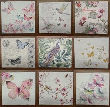 Servietten Basteln Serviettentechnik Auswahl Fauna Schmetterling Vogel Kolibri