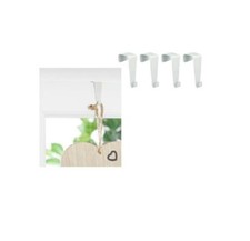 Haken Türhaken Fensterhaken zum einhängen weiß Metall 8 Stück Set ohne Bohren