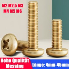 Messing Linsenkopfschraube mit Kreuzschlitz Linsenschrauben M2 M2,5 M3 M4 M5 M6