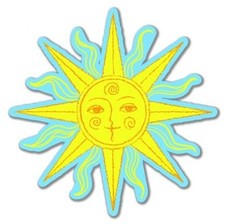 Autoaufkleber Sonne Gelb Blau