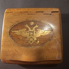 Zigarettenetui, Russland,  antik, vor 1917, Holz, mit Doppeladler