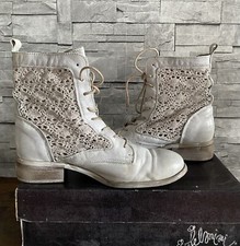 Felmini Stiefeletten Boots 41 grau Spitze Lace Spot Lav Niquel