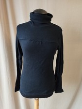 Damen Longshirt Rolli, schwarz (206 g)