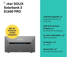 ANKER Solix Solarbank 2 Balkonspeicher E1600 Pro (Wechselrichter mit Speicher)