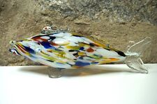 bunter Glas Fisch 60er/70er Jahre 27 cm lang Skulptur Figur
