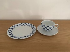 Melitta  * ROM * Form 28 Gitterdekor blau- 1 x 3 tlg. Kaffeegedeck -mehrere vorh