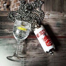 Unikat SMIRNOFF ICE CHARM HALSKETTE Glas VODKA Eis MINIATUR Dose COOL Handarbeit