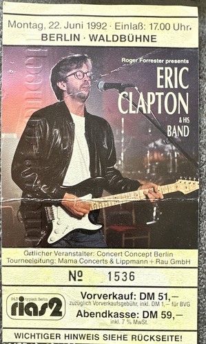 Ticket eric clapton his band - clapton,