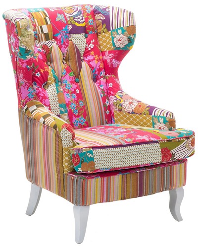 Sessel patchwork bunt rosa - patchwork,