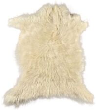 ECHTES ZIEGENFELL NATUR WEISS ca. 80 X 50 CM LANGHAAR