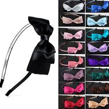 Haarreif Haarreifen Satin Schleife VIELE Unifarben Haarschmuck Kopfschmuck