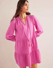 Boden -  Cheesecloth Mini Dress - Kleid Sommer Musselin - NEU UK 14 EU 42