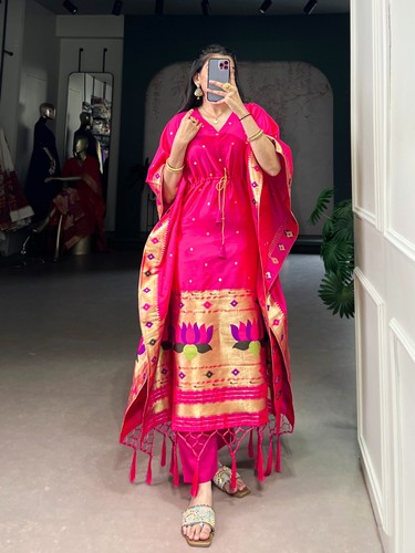 Indian paithani kaftan pure - indian,