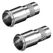 2x Quick F-Stecker Kabel Ø 7mm Schnell Verbinder Antennen Sat Anlage LNB TV Koax