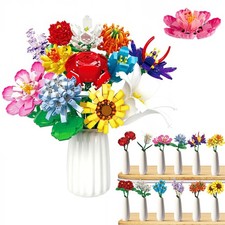 1064 Stück Blumen Bausteine Set Blumenstrauß Modellsteine Bauspielzeug Baukasten