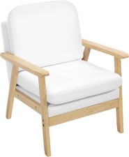 Sessel Wohnzimmer Einzelsofa Leinen Massivholz Lesesessel für Wohnzimmer sks51cm