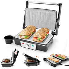 SUPERLEX Elektrisch Sandwichtoaster Kontaktgrill Panini-Grill 180° offen 1500W