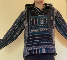 Baja Goa Hoodie Kapuzenpullover Fleecefutter  Kapuze Hippie Kängurutasche Gr. S
