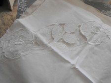 1 Paar antike Paradekissen, Kopfkissen, Lochstickerei, Rosen