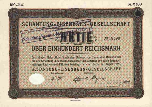 Schantung eisenbahn 1929 - schantung,