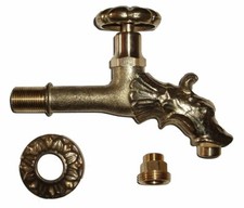 Wasserhahn Auslaufhahn Auslauf Messing Nostalgie Antik Hahn Regentonne