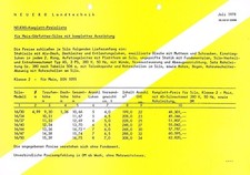 Neuero Mais- Gärfutter- Silos, orig. Preisliste 1978