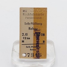 Fahrkarte Fahrschein Rückfahrkarte Personenzug Selb Pößberg Rehau 1966
