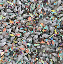 30 Stk Tropfen Crystal Aurore Silver foiled Swarovski Glasschmuckstein Vintage