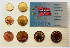 Jan Mayen - Probe Euro Kursmünzensatz 2012  Blister mit 8 verschiedenen Motiven 