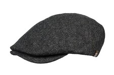 N E U Schiebermütze Herringbone anthrazit Gatsby Flatcap Wintermütze Balke