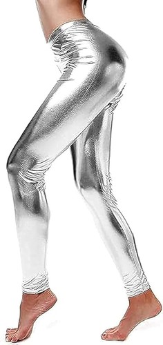 Damen metallic leggings - metallic,