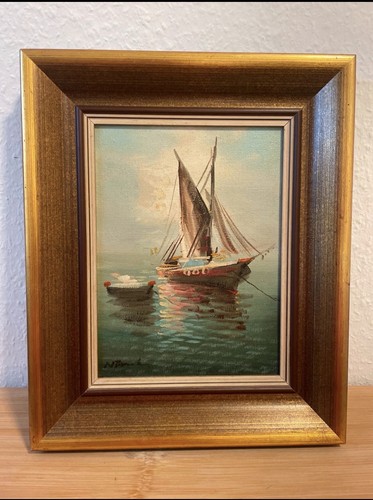 Altes gemälde boot - altes,