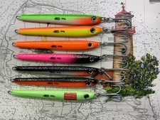 pilker set norwegen 7 Gelbe Riff Pilker 500g UV Farben VMC Drillinge