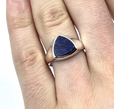 925 Silber Siegelring blauer