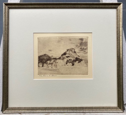 Radierung landschaft mit pferd - mit,