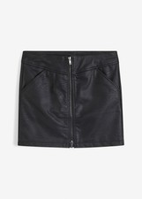 Lederimitat-Minirock Gr. 42 Schwarz Damenrock Mini-Rock Neu*