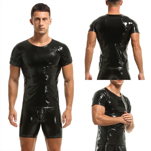 Herren shirt leder lack - leder,