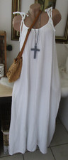 Italy Sommer Kleid Maxikleid Musselin Oversize Weiß IBIZA Einheitsgrösse40-42-44
