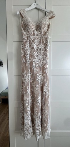 Brautkleid spitze ivory nude - brautkleid,