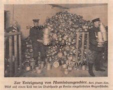 Enteignung Aluminium-Geschirr - Berlin - 1WK Militär - 1917 ~10x8cm