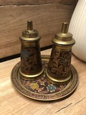 Gewürzset Salz Pfefferstreuer Antik Vintage Metall Vergoldet