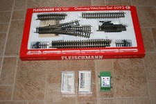 Fleischmann Dreiwege-Weiche set 6093 Modellgleis H0 mit el. Weichenantrieben