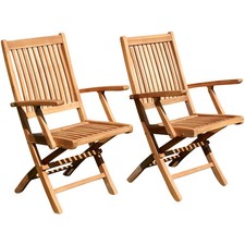Echt teak klappsessel - 2x,