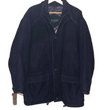 Bugatti Herren-Mantel gefüttert dunkel-blau, Gr 50, Schur-Wolle/Cashmere/Kashmir