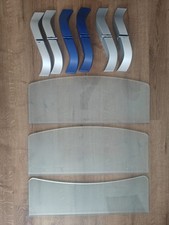 3 x Wandregal Glasregal Glasboden Badregal  Konkav + Konvex 600 x 240 x 8 mm