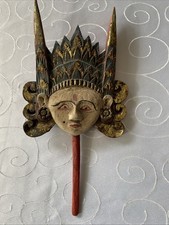 Holzmaske asiatisch, Handbemalt