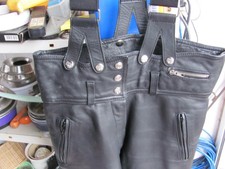 Damen Motorrad Hose aus Leder mit Hosenträgern von Louis Gr.40