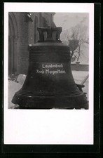 Laudenbach /Kreis Mergentheim, Kirchenglocke im Schnee, Ansichtskarte 